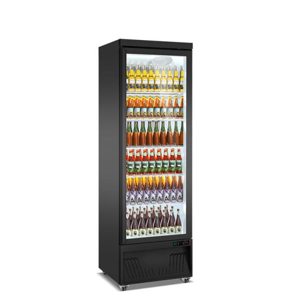Commercial Upright Beverage Cooler 2~8℃ Automatic Defrost Glass Doors Display