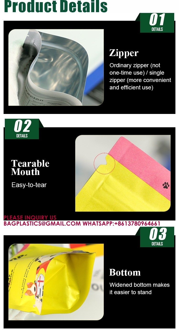 Packaging Sweets Tea Biscuits Aluminium Foil Bags Self-Standing Zipper Packaging Bags