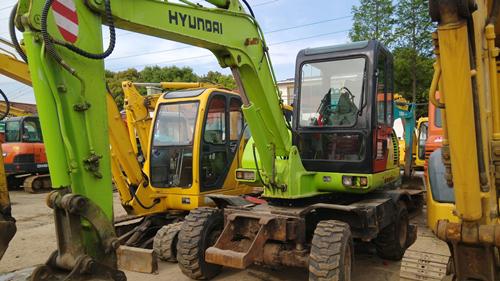 used Hyundai R60W wheeled excavators,used wheeled digger for sale(Mobile:0086