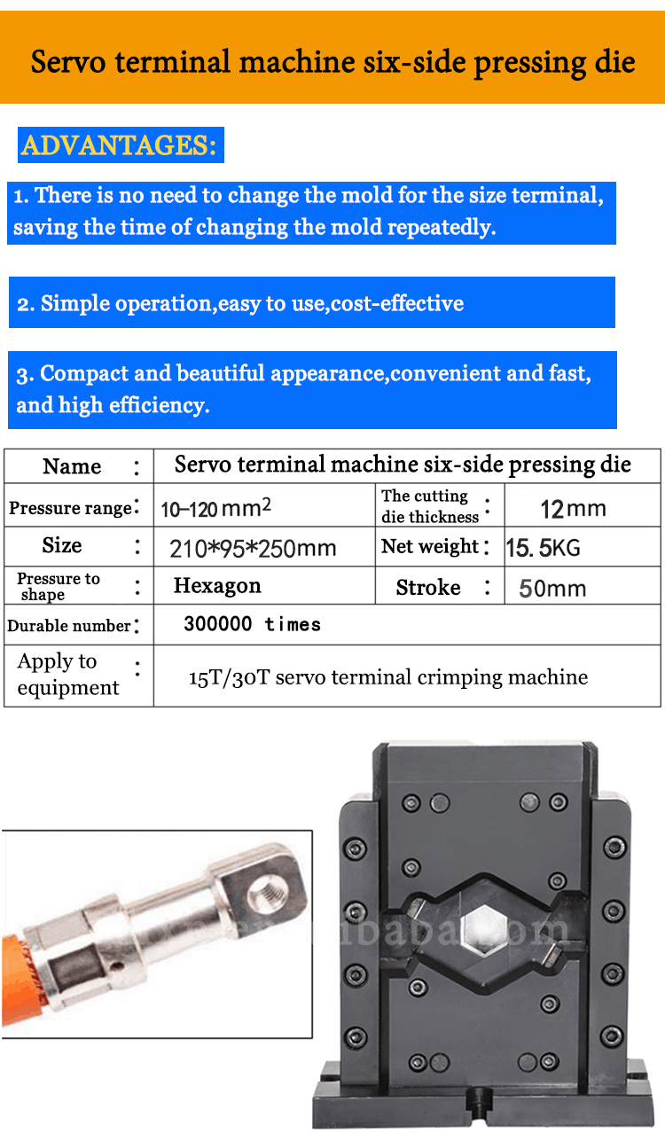 Six Edge Crimping Die Hexagonal Terminal Crimping Applicator for Consistent Pressing
