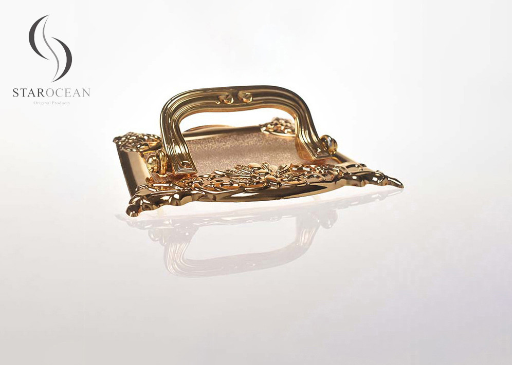 Luxury Design Gold Plating Plastic Coffin Handles Gold Plating 100kg Lift Weight P9802