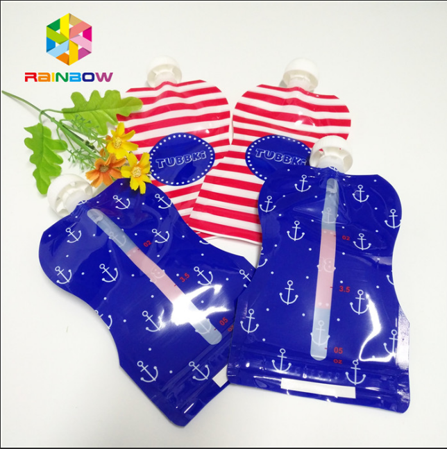 Reusable Liquid Spout Bags , Stand Up Pouches With Cap Doypack Foil Juice Spout