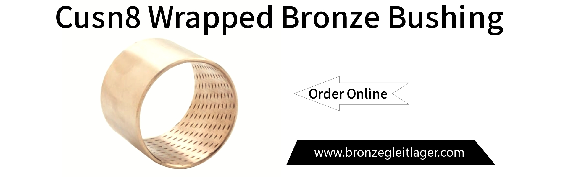 CuSn8 bronze material wrapped thin wall oilless bushing 