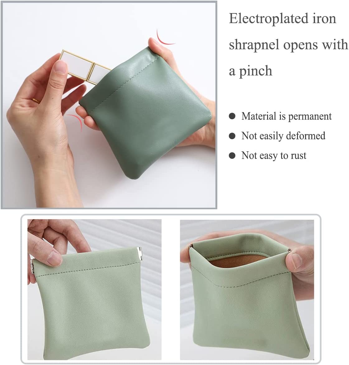 Waterproof Leather Lightweight Bag Pocket Cosmetic Bag Squeeze Pocket