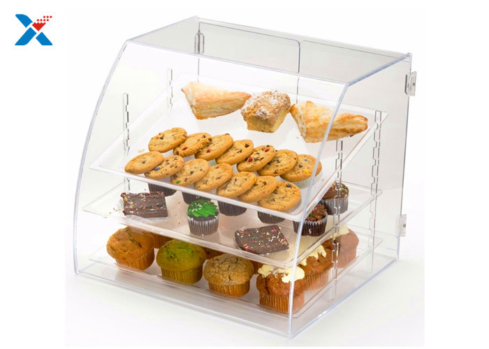 3 Trays Acrylic Countertop Display Case , Removable Acrylic Pastry Display Case