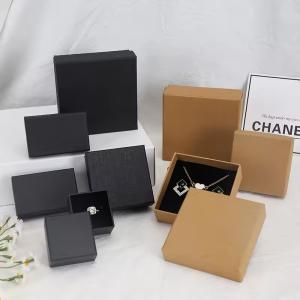 Lid And Base Kraft Jewelry Boxes Lightweight Customizable With Foam Insert