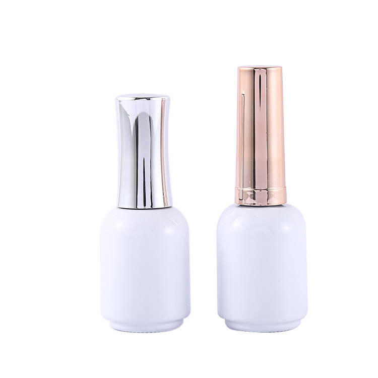 Glass Uv Gel Nail Polish Bottle with Silver Gold Cap 7ml 9ml 11ml 12ml 15ml Customized Logo Accepted Base Material Glass