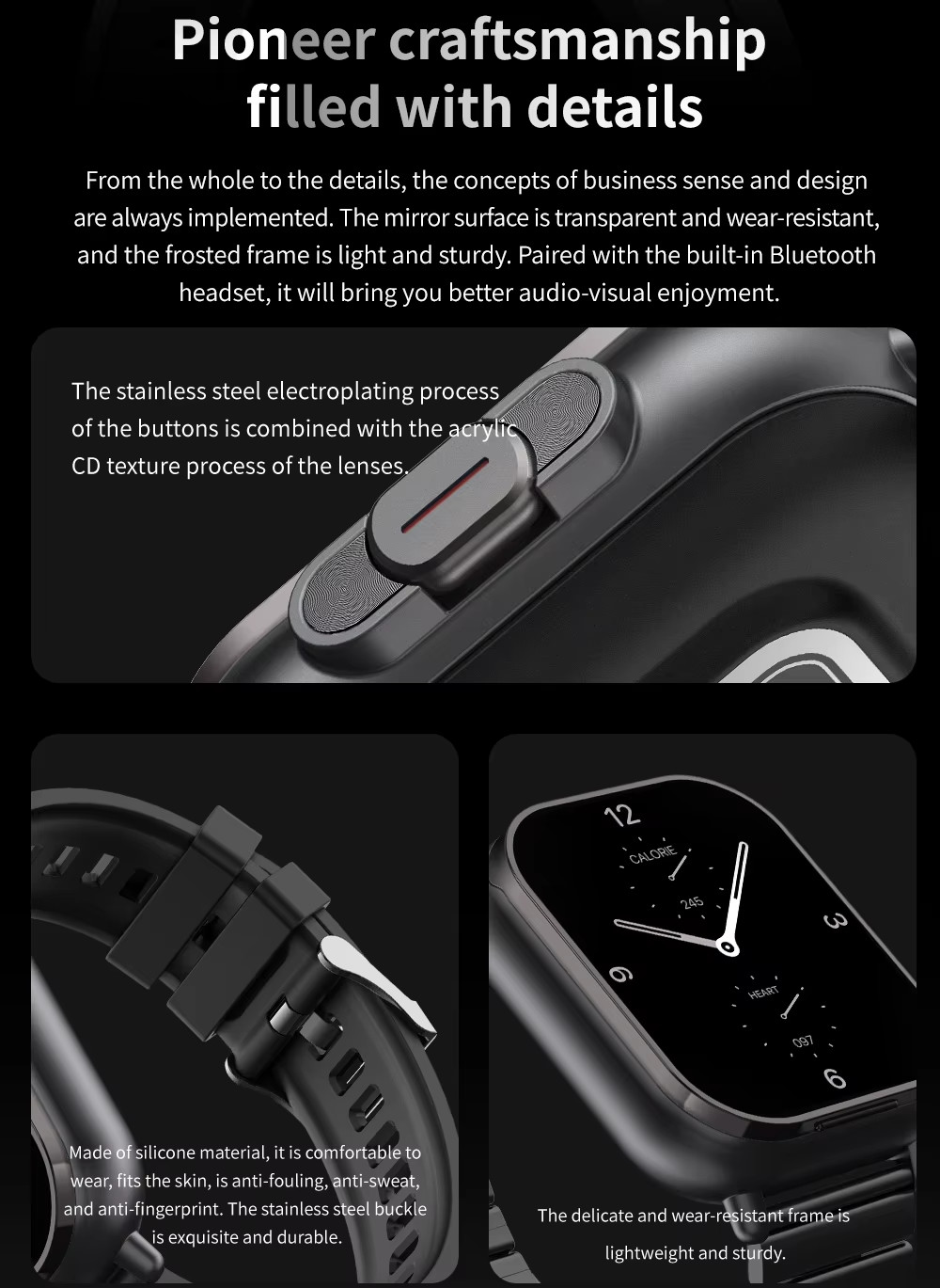 2In1 TWS D8 Outdoor Smart Watch GPS Wireless Headphone 250mAh