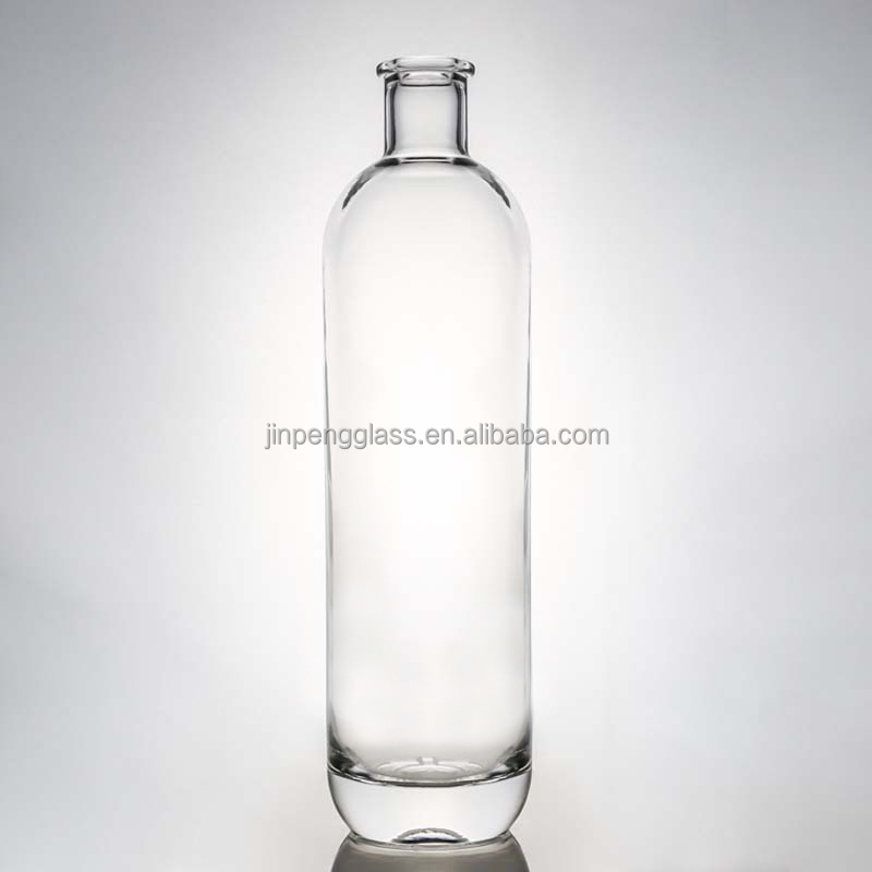 Base Material Glass Customized 500ml 700ml 750ml Super Flint Round Clear Glass Bottle