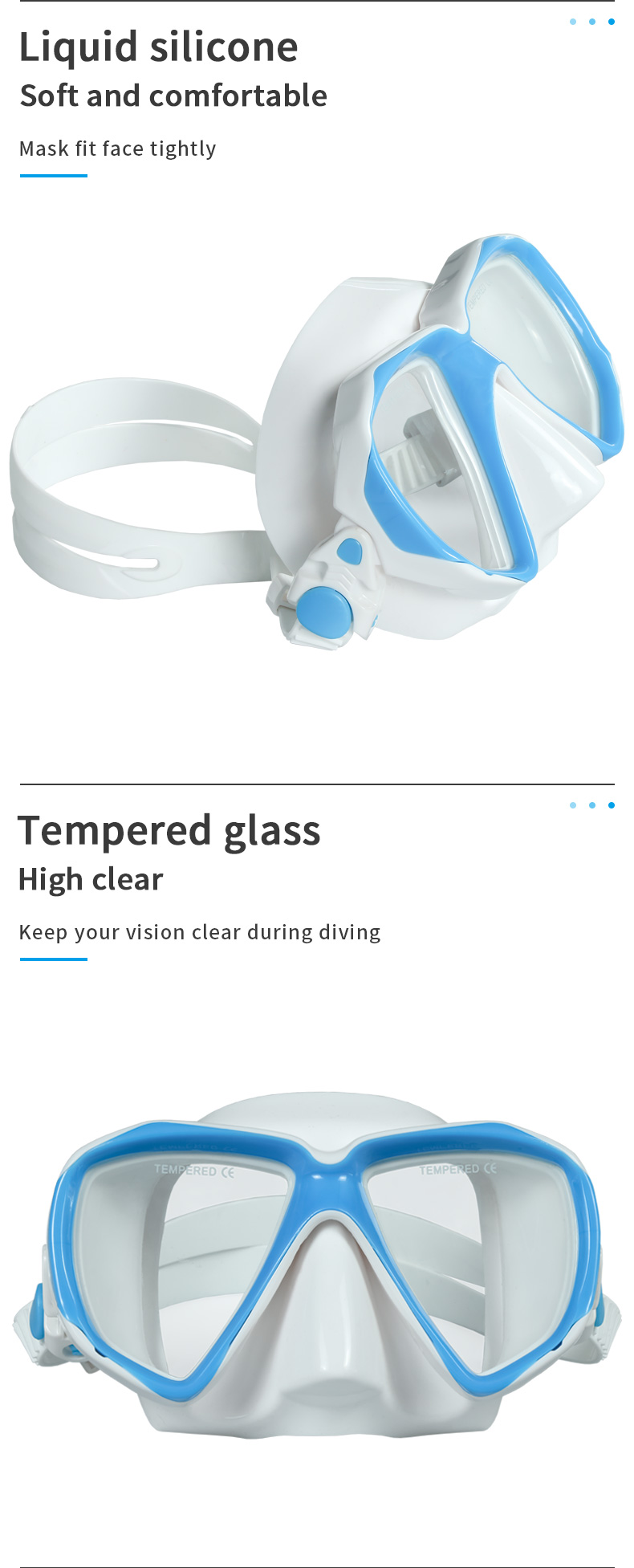 Commercial Teenagers Youth Snorkeling Gear Half Face Swim Mask For Free Diving