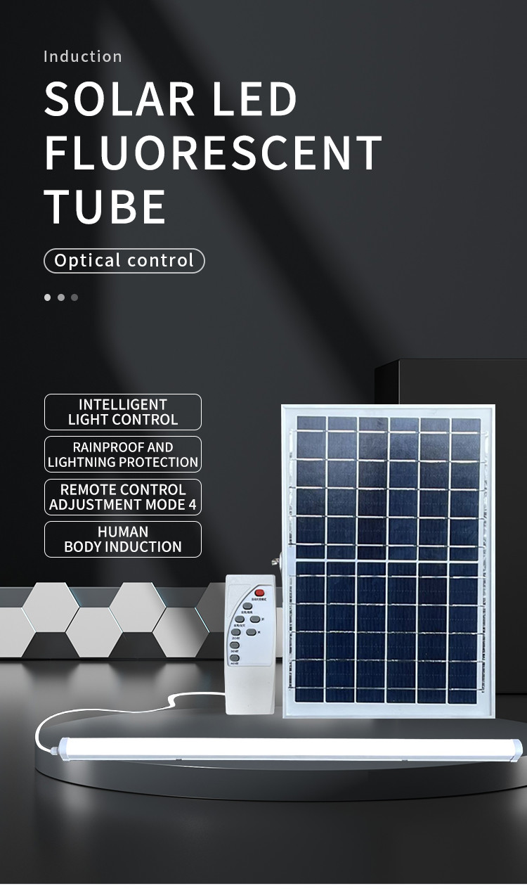 Waterproof 90cm Solar Panel Tube Light 35x35cm Panel 10A Bettery