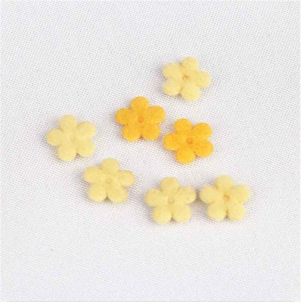 10mm Ultrasonic Embossing Flowers Crafts Yellow Flush Flower Padded For Women