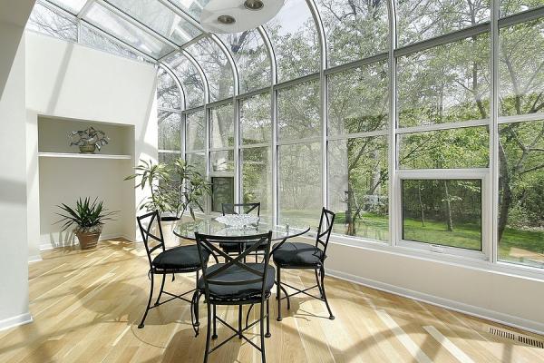 Curved Glass Roof Sunroom Powder Coated Glass Roofed Sunroom For Easy Installati