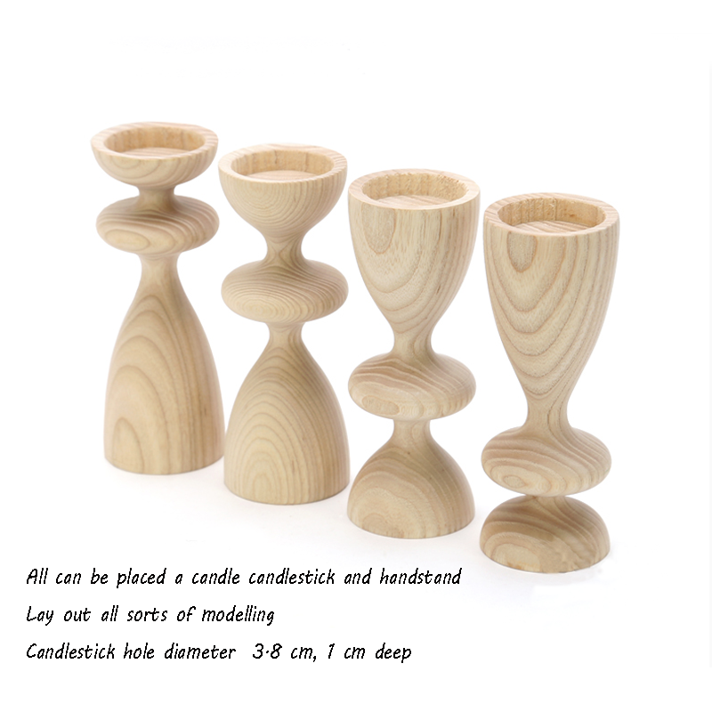 Decoration Ash Wood Candle stick/ Natural Wood Candle Holder