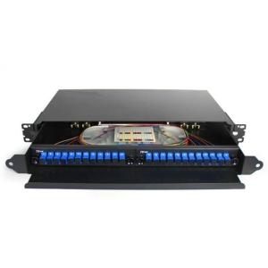 Black Rack Mount Fiber Termination Box FC Patch Panel ODF 24Core