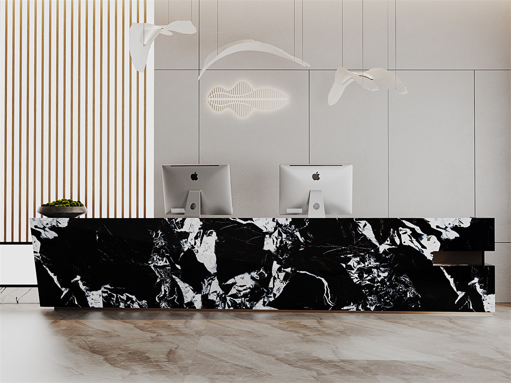 160x320cm Black Matt Glazed Porcelain Sintered Stone Slab And Indoor Wall Porcelain Rock Slabs For Office