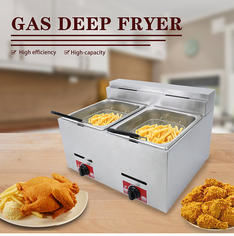 Industrial Stainless Steel Gas Fries Frying Machine for KFC Chicken and Potato Chips