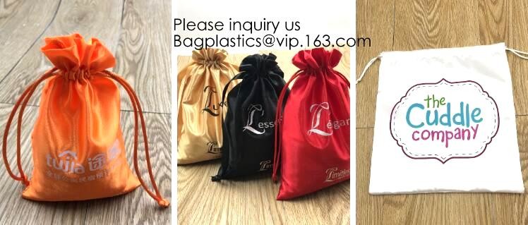 Soft Toy Storage Satin Bag With Drawstring,Promotional Red Wine Color Satin Packaging Bag,Hot selling Fancy Pink Satin J