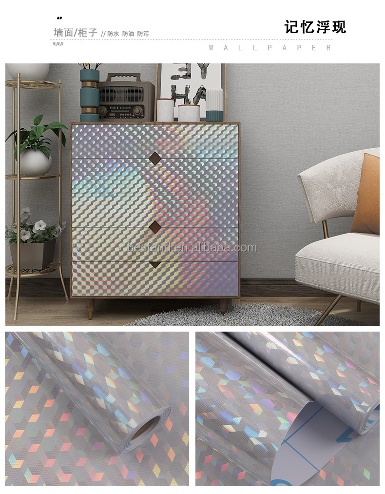 Modern Design Style Furniture Wallpaper High Glossy 3D Rolls with Waterproof and ECO-Friendly Properties
