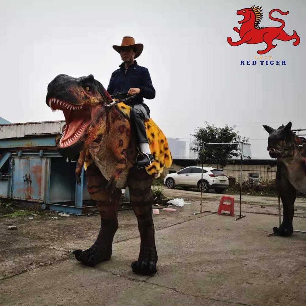 Theme Park Realistic Stilts Dinosaur Costume Ride High Interactivity With Movement / Sound
