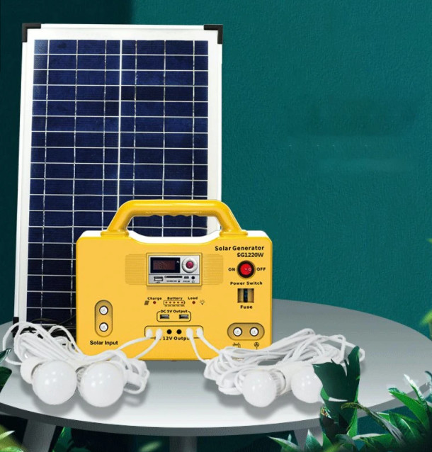 20w Mini Solar Power System For Home Outdoor With Led Lighting Fm