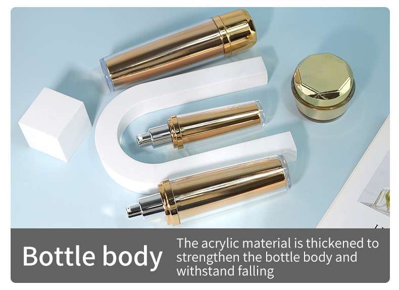 Acrylic Plastic Bottle 40ml / 100ml Lotion Bottles Empty For Luxury Skincare Cosmetic Packaging