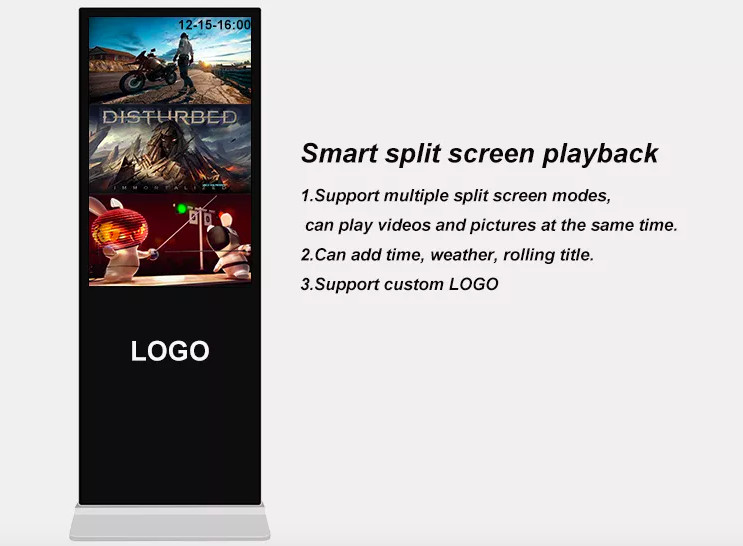 Vertical Interactive Digital Advertising Kiosk Display All In One 65 Inch