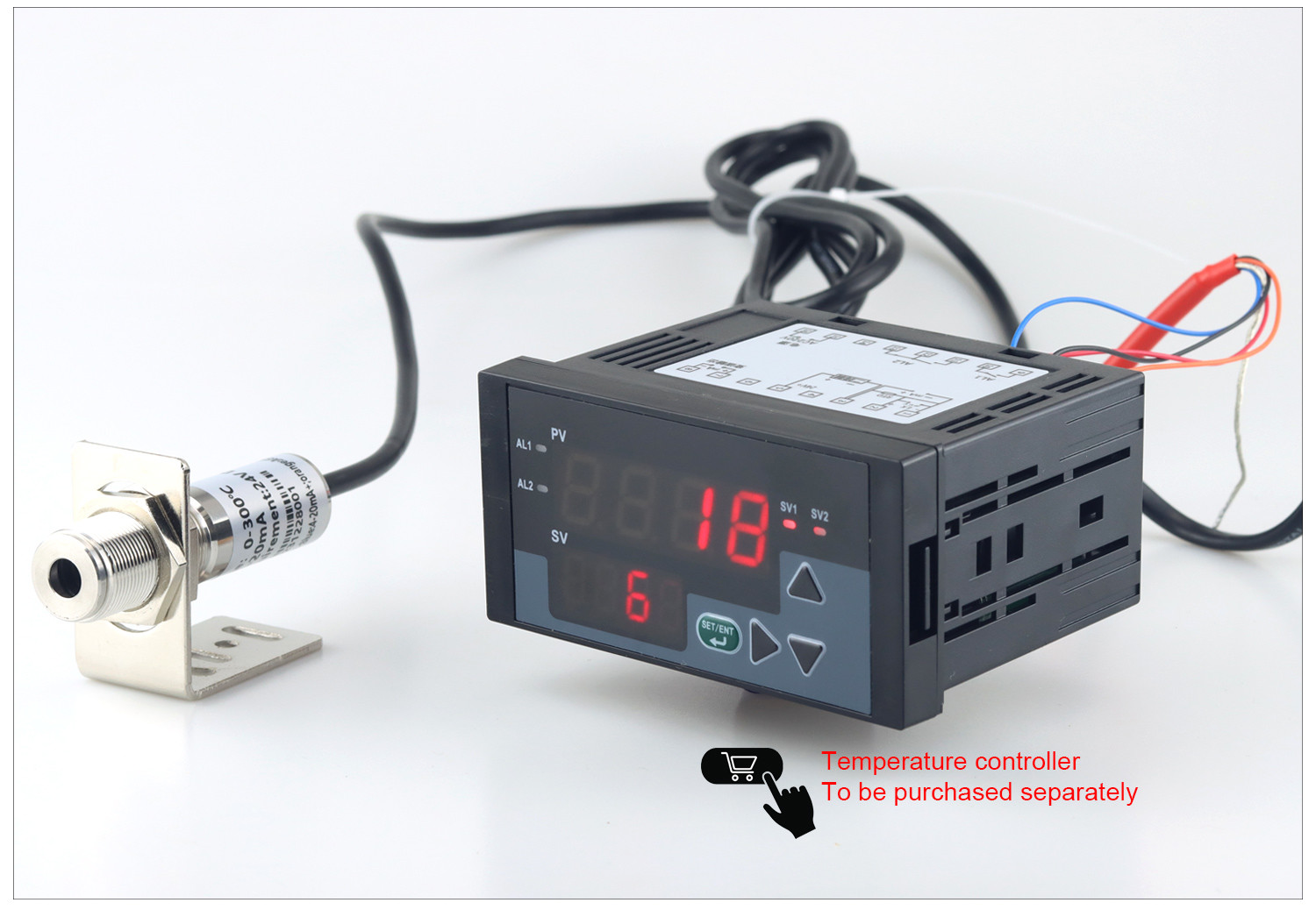kaemeasu 4 ~ 20mA Stainless Steel Temperature Sensor Industrial High Temp Infrared Pyrometer Transmitter