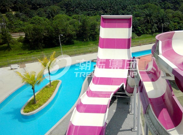 Newest Design Custom Water Slides , Amusement Park Boomerang Aqua Slide For 2 People in Gaint Aqua Park