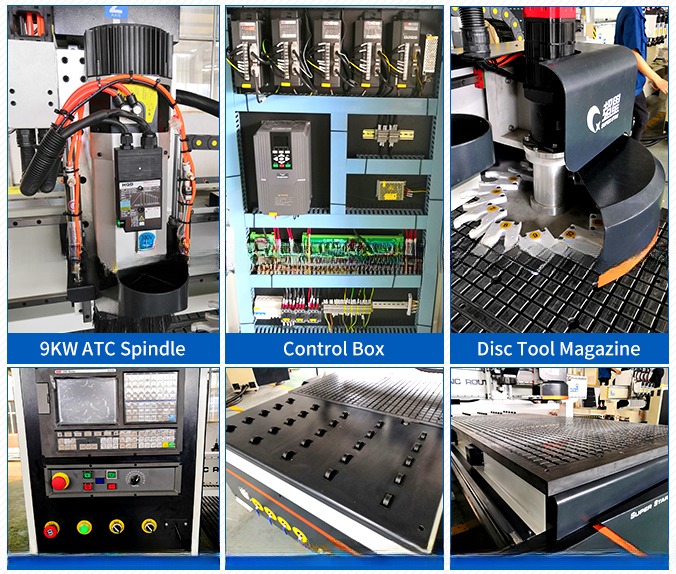 Disc CNC Woodworking Router Machine Automatic Tool Changing For Furniture Making