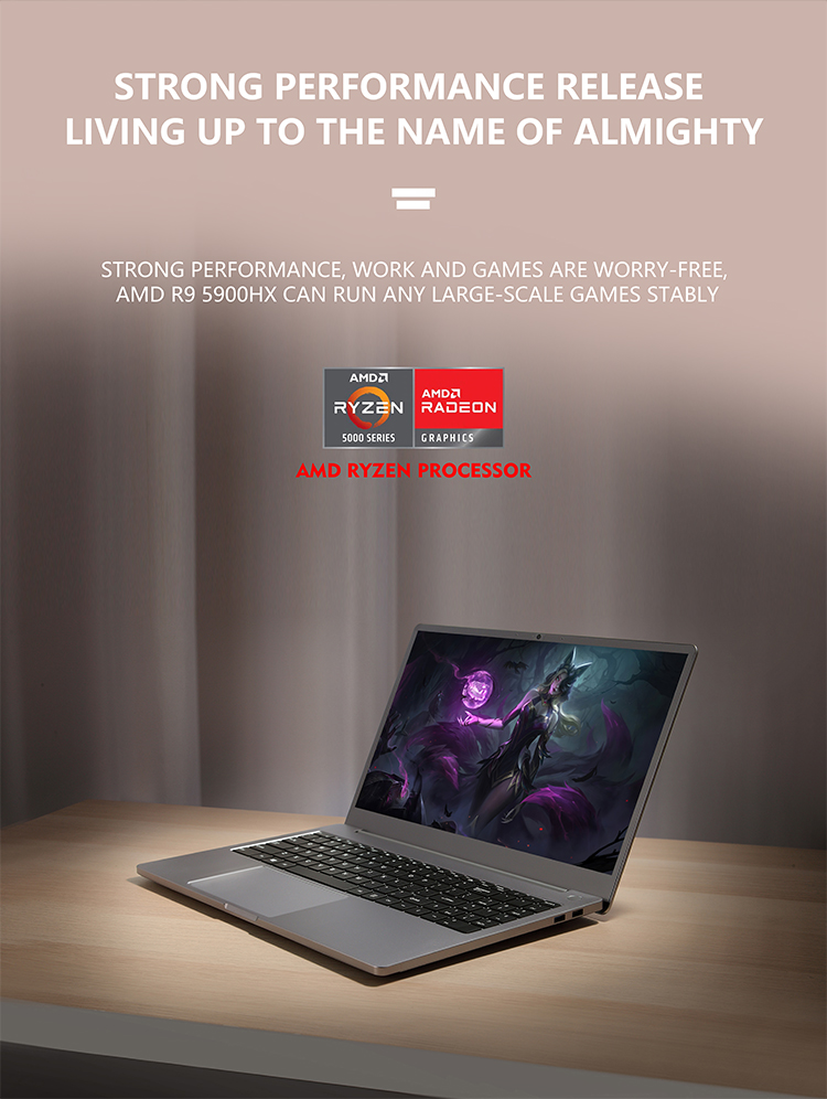 4800mAh Battery AMD Graphics Card Oem Gddr4 Ssd 15.6 Inch Laptop Notebook Pc For Home And Business Lcd