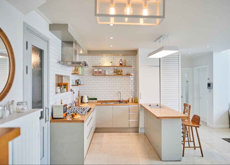450MM Blue Modern Modular Kitchen Cabinets