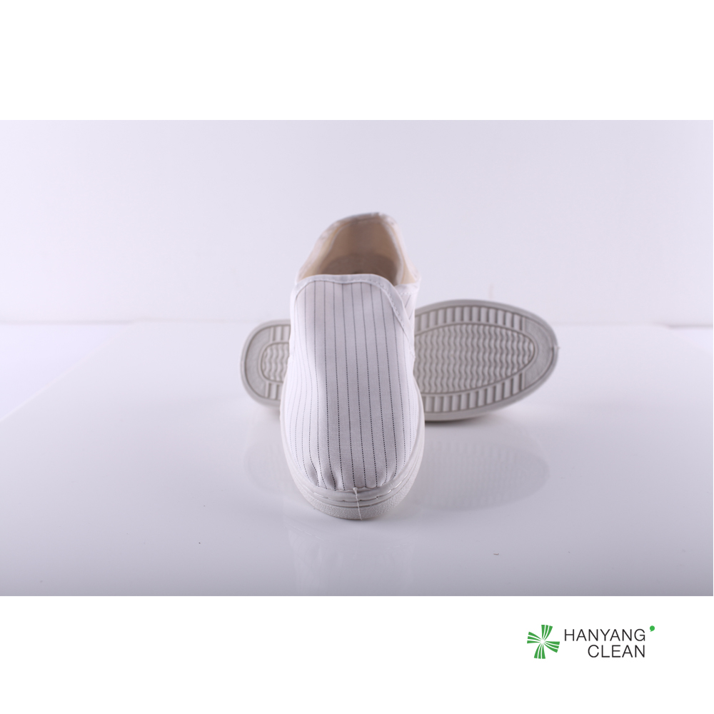 White PVC rubber unisex canvas footwear soft Sole Antistatic dust free ESD foot protective safety Shoes with white stripe