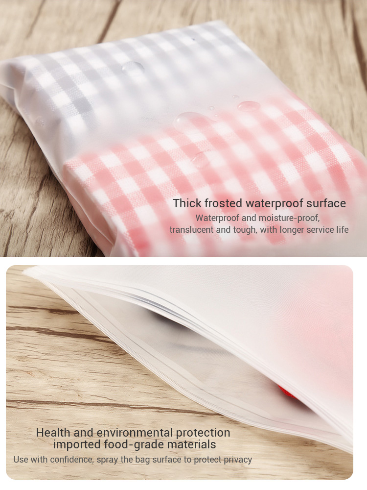 Underwear Transparent Sock Storage Frosted Custom Plastic Bags Gravure Printing