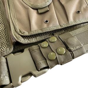Multi-functional Khaki/Tan Protective Vest with Multiple Pouches and Mesh Liner