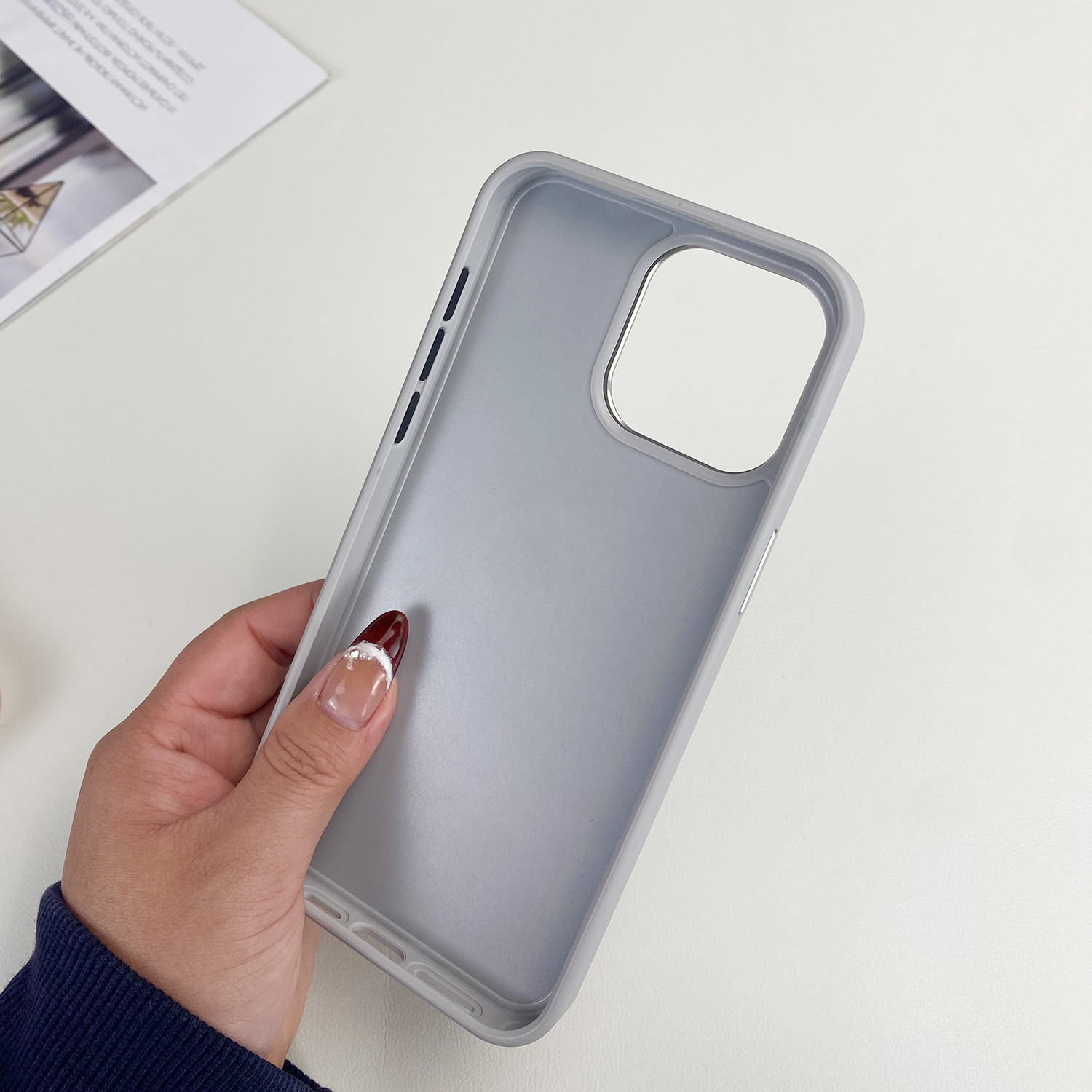 TPU PC Inlay Double Sided 1mm Groove Phone Case Cover Metal Camera Frame
