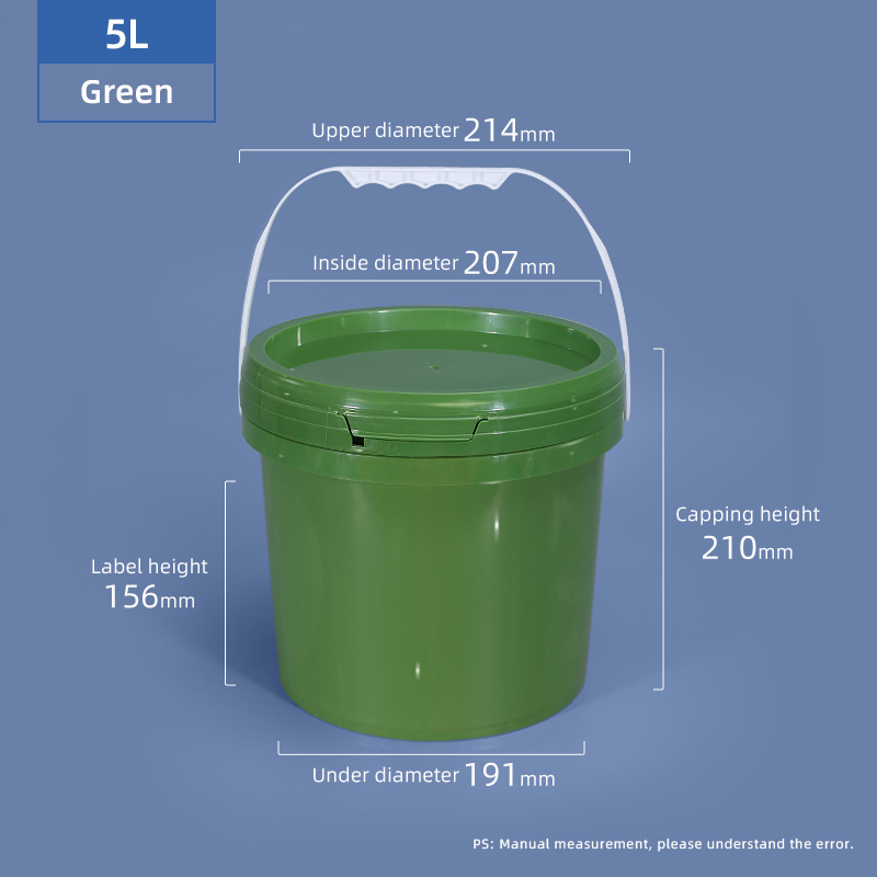 5L Plastic Buckets With Lids Food Grade For Liquid Storage Packaging Custom Color