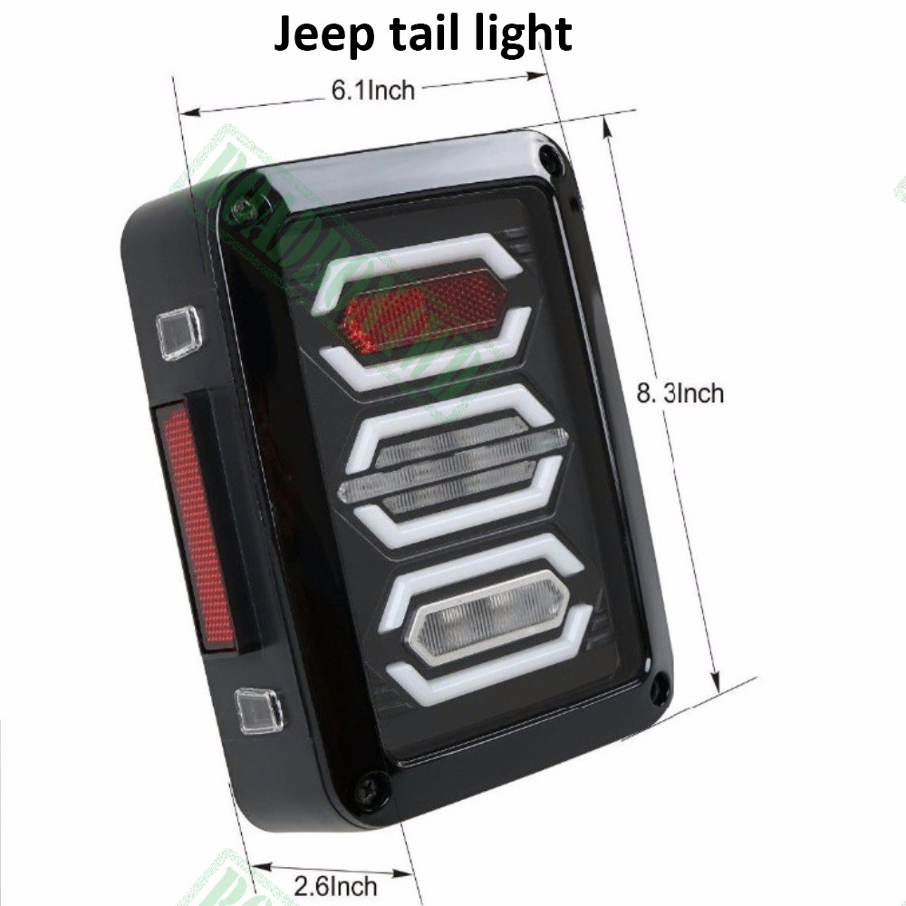 Jeep Wrangler JK 07+ LED Tail Lights Rear Brake Reverse Turn Signal Tail Lamps Clear Lens Fits for Jeep JK