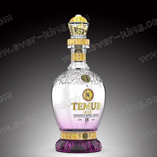 Crystal White Flint Custom Glass Bottle 750 ML For Luxury Liquor And Spirit