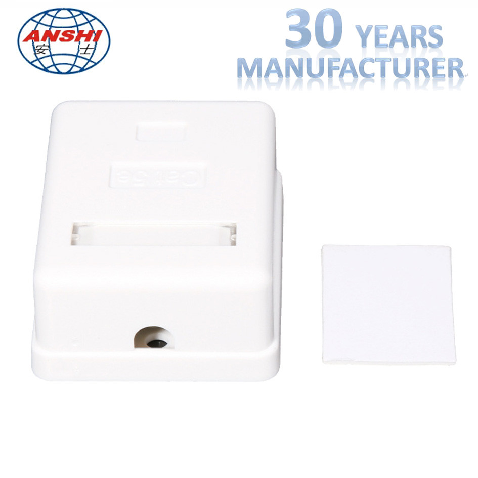 Single Port Surface Mount Box RJ45 Keystone Jack With High Impact Housing