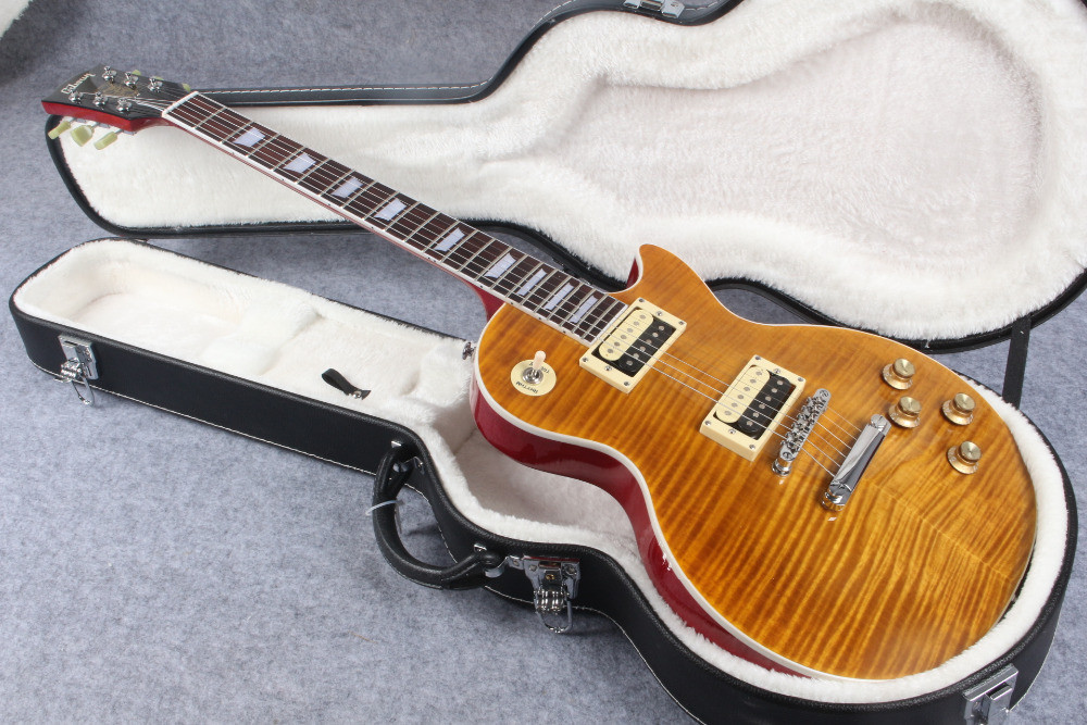 Slash 1959 Les standard Reissue tiger flame electric guitar, Slash signature LP guitar ems free shipping