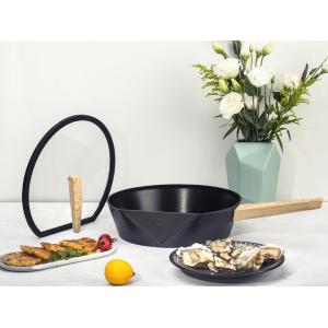 China 10.25Inch Aluminum Frying Pan Oven Safe With Silicone Handle on sale