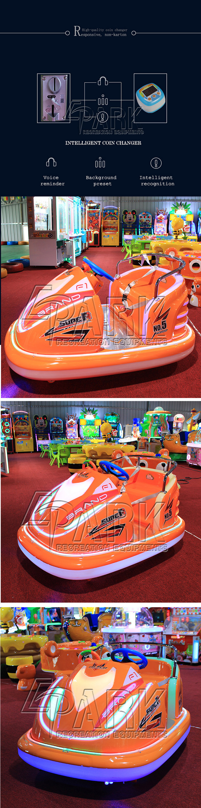Hardware Material Coin Operated Battery Car / Amusement Park Adult Dodgem