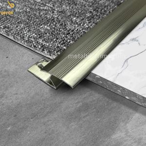 China Shiny Champagne Zig Zag Carpet Transition Strip With Gripper Punching on sale