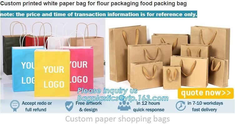 Customized Red Printed Kraft Paper Shopping Bag with Ribbon Handles and Bowknot,Kraft Paper Shopping Bag with Kinds off
