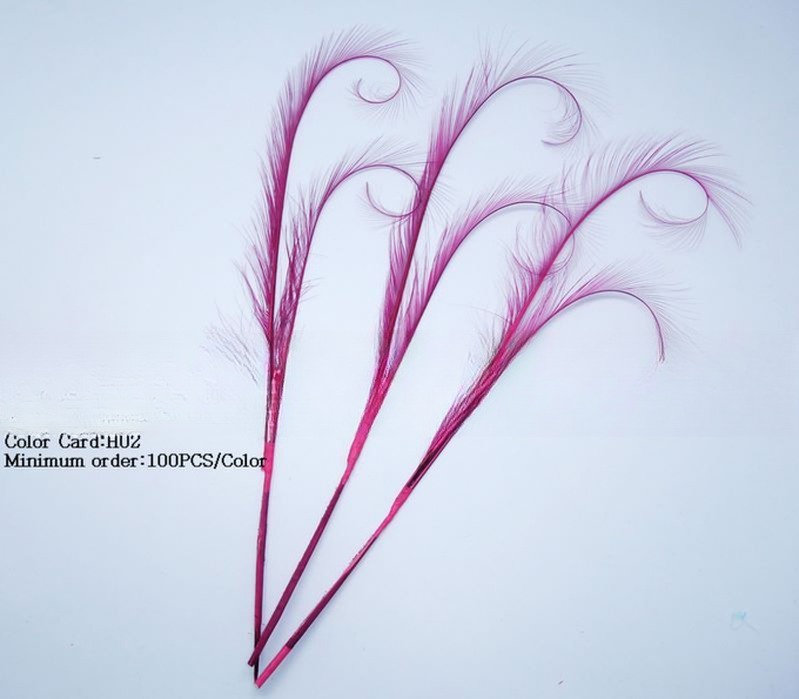 Unique Pattern Dyed Burnt Curly Ringneck Pheasant Tail Feather for Event Party Supplies