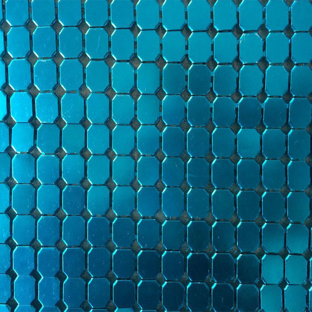 Hot sale cheap Blue Color Metallic Sequin Cloth Fabric for clothing