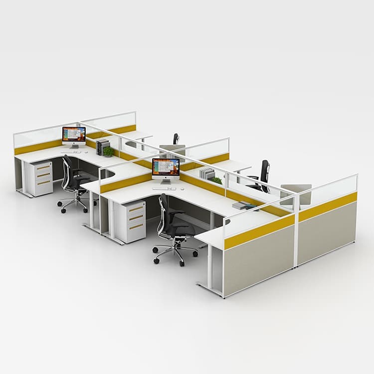 8 Seater Office Workstation Desks Thickness 25mm Modular Cubicle Workstation