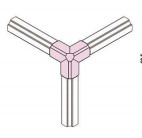 Aluminum Tube Joints Anodic Oxidation RoHS 3 Way Pipe Connector