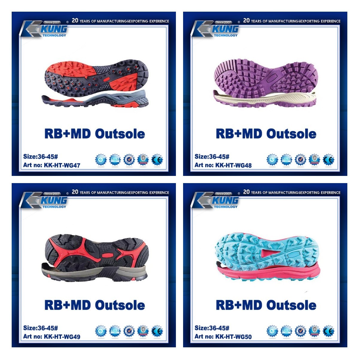 Multicolor RB MD Soft Rubber Soles For Shoe Making Antislip Practical